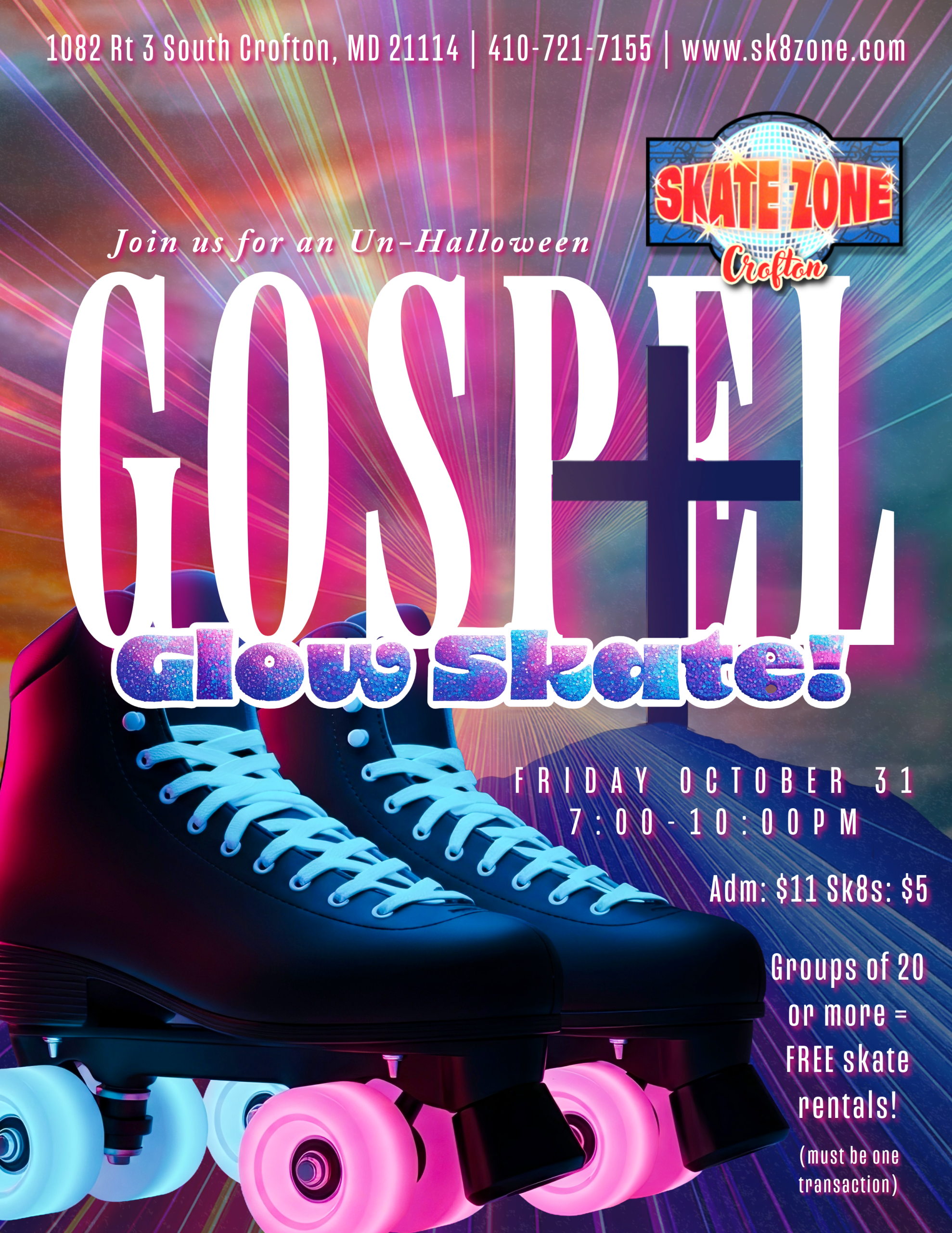Un Halloween Gospel Glow Night 2025 Flyer